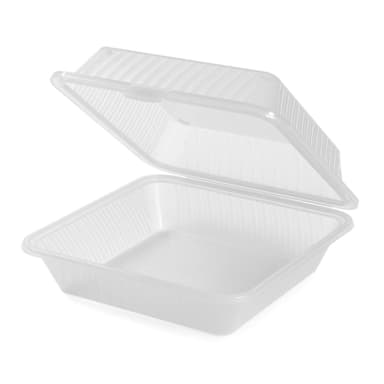 G.E.T. EC-10-1-CL Eco-Takeouts Clear Single Entree Container - Dozen