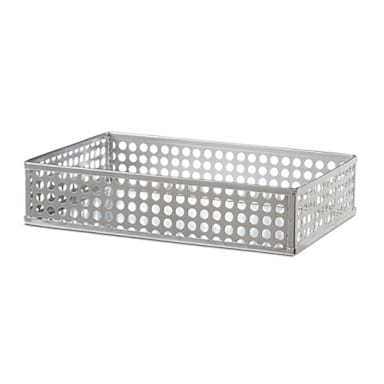 Delfin 5421059 Silver Small Edison Rectangular Basket
