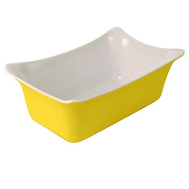 Dalebrook TY3314W Fleur Yellow & White Melamine 2 Liter Crock