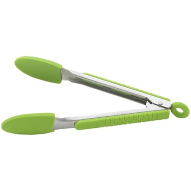 Darling Foodservice Green Silicone-Coated 7" Locking Tong