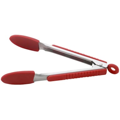 Darling Foodservice Red Silicone-Coated 7" Locking Tong