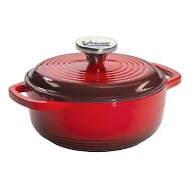 Lodge® EC1D43 Red 1.5 Quart Cast Iron Dutch Oven with Lid