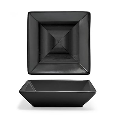 FOH DBO008BKP23 Spiral Ink 5.5" Square Bowl