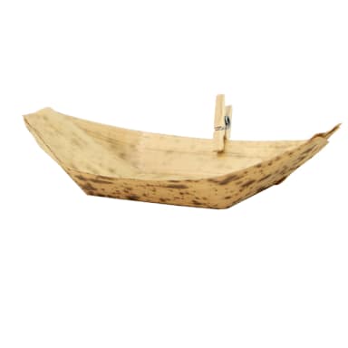 PackNWood 210BJQ9 3.7 x 2.1" Bamboo Leaf Boat - 2000 / CS