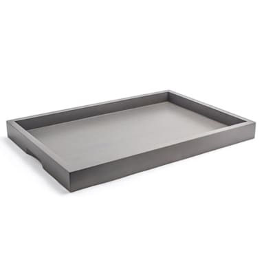 FOH RRT005GYB11 Smoke 19" x 13" Bamboo Tray