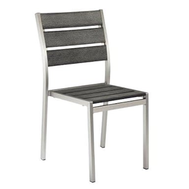 G & A 8216 P Brushed Alum Outdoor Sol Chair with Pewter Teak Slats