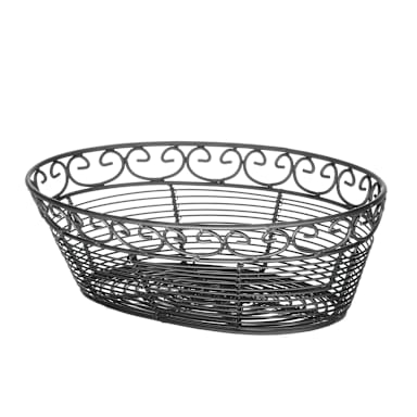 TableCraft BK27410 Mediterranean Collection Black 10 x 6.5 Oval Basket