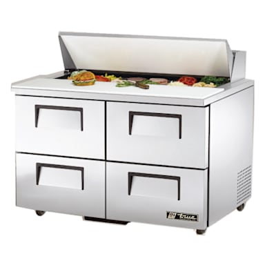 True® TSSU-48-12D-4-HC S/S 12 Cu Ft Salad / Sandwich Prep Table