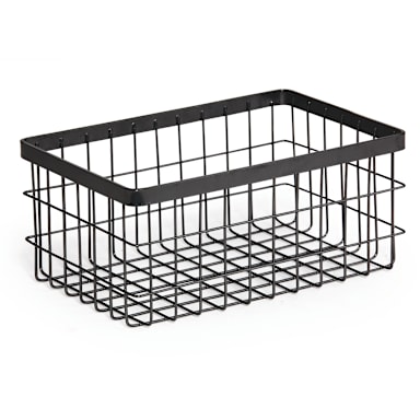 G.E.T. WB-964-MG Urban Renewal Metal Gray 9" x 6" x 4" Wire Basket