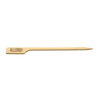 Darling Foodservice Bamboo 4.5" Allergy Paddle Pick