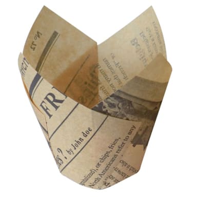PackNWood 210CPST2J 1.25 Ounce Newspaper Tulip Baking Cup - 1200 / CS