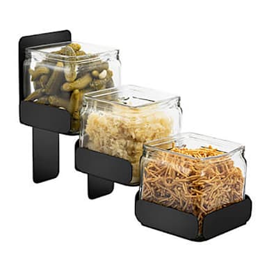 Rosseto SM329 Matte Black 3-Tier Condiment Display