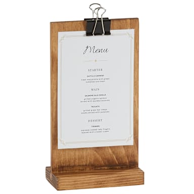 Cal-Mil 2036-46-99 Madera Pine Clipboard Menu Holder for 4 x 6 Card
