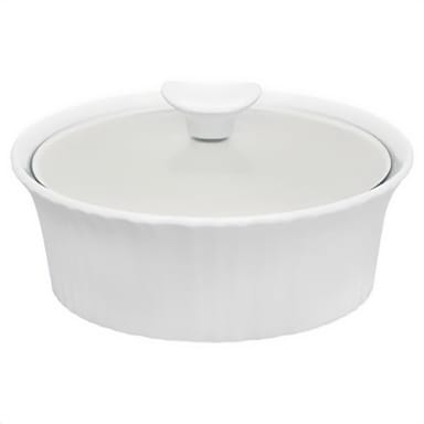 CorningWareĀ® 1105932 French White 1.5 qt Casserole Dish with Glass Lid