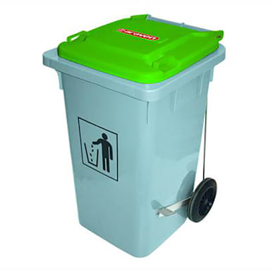 Araven 07405 Gray 32 Gallon Garbage Can with Foot Pedal
