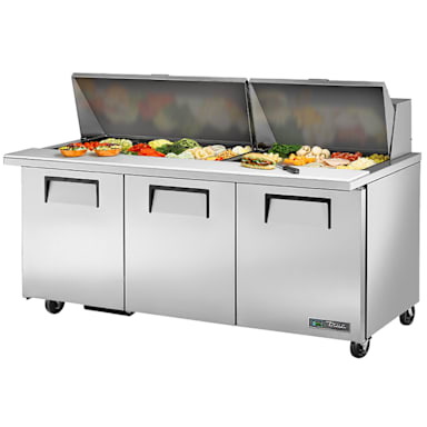 True TSSU-72-30M-B-ST-HC S/S 30-Pan Sandwich / Salad Prep Table