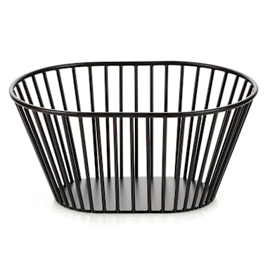 Darling Foodservice Black Metal 7.75 x 5.75 x 4" Oval Basket