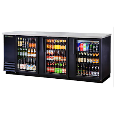 True® TBB-4G-HC-LD Three-Section 90" Glass DoorBack Bar Cooler