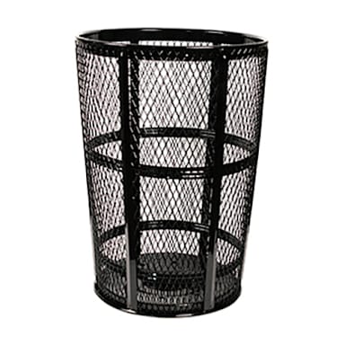 Witt Industries EXP-52BK EXP Collection Black Metal Trash Basket