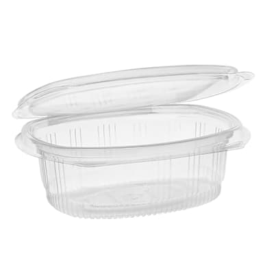 Pactiv 0CA910160000 Clear 16 Ounce Hinged PET Container