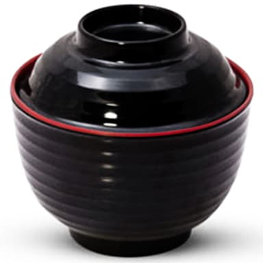 Korin Japanese Trading NR-613 Black 8 Ounce Lidded Soup Bowl