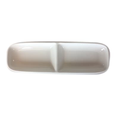Fortessa DV.70430 2 Compartment 11.5 x 3.5 x 1 In. Canoe Tray