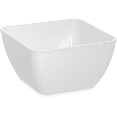 Dinex DXSB1202 White SAN Plastic Square 12 Ounce Bowl