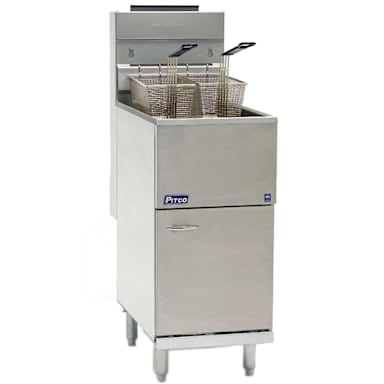 Pitco 40S (6" CASTERS) 40-45 Pound Nat Gas Economy Fryer with Casters