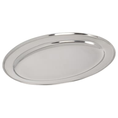 Winco OPL-12 S/S 12" x 8-5/8" Oval Serving Platter