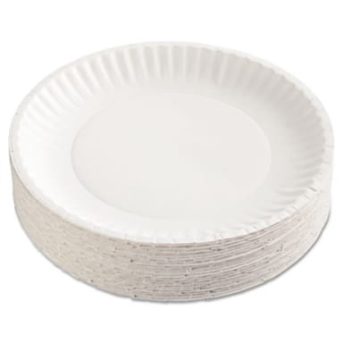 AJM Packaging PP9GRAWH 9" Fluted Paper Plate - 1200 / CS