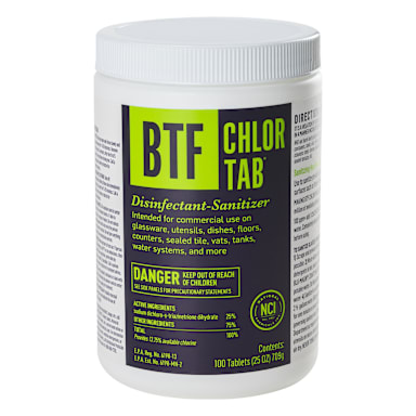 National Chemicals 13002 BTF® CHLOR-TAB Sanitizer Tablet - 6 / PK