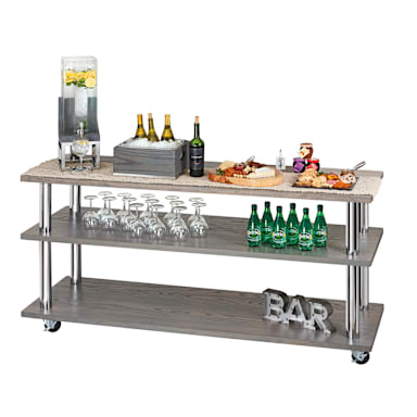 Cal-Mil 3698-6-83 Ashwood 3-Shelf 72" x 24" x 44" U-Build Cart