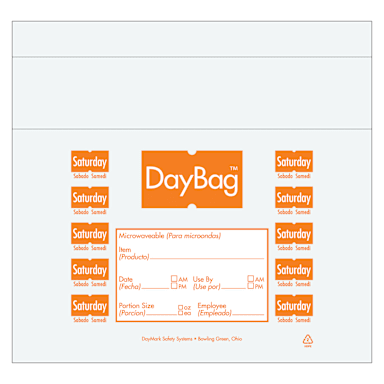 DayMark 110921 Clear/Orange Saturday 10 x 8.5 Portion Bag - 8000 / CS