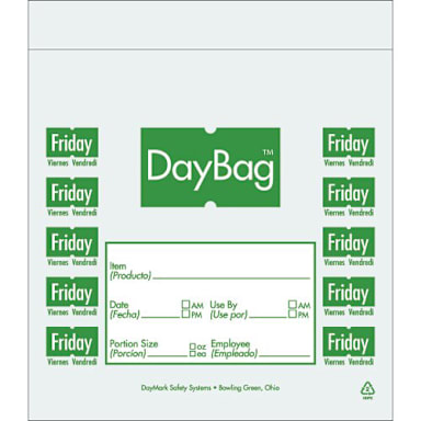 DayMark 112382 Clear/Green Friday 7" x 6.5" Portion Bag - 8000 / CS