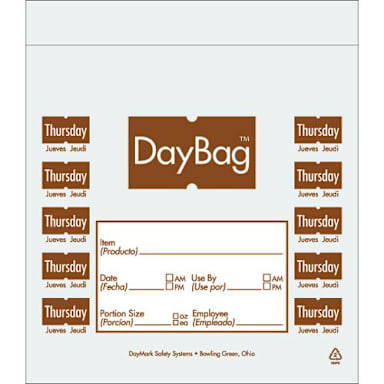 DayMark 112381 Clear/Brown Thursday 7" x 6.5" Portion Bag - 8000 / CS