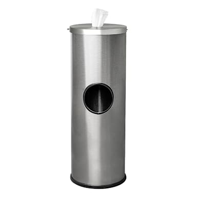 Ex-Cell SW-DSP-01 SS S/S Sanitizing Wipe Dispenser w/ Trash Receptacle