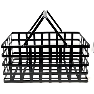 G.E.T. WB-566-BK Black Napa 18 x 11 x 8" Rectangular Basket w/ Handles