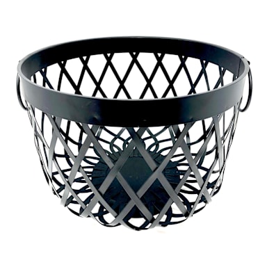 G.E.T. WB-568-BK Black Napa 11.5" x 8.75" Rectangular Basket w/ Handles