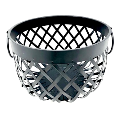 G.E.T. WB-569-BK Black Napa 9.5 x 7.13" Round Basket with Handles