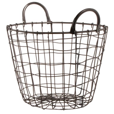 G.E.T. WB-318-MG Breeze Gray Powder Coated 11" x 7.75" Round Basket