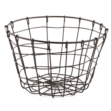G.E.T. WB-316-MG Breeze Gray Powder Coated Wire 8" x 5"H Round Basket