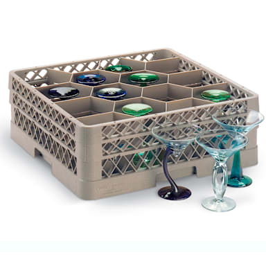 Traex TR18JJJJ Beige 9-7/16"H 12-Compartment Glass Rack