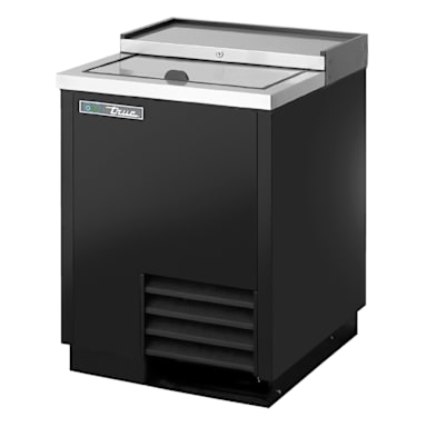 True TD-24-7-HC Black Flat Top Bottle Cooler For 6 Cases / 12 Oz Cans