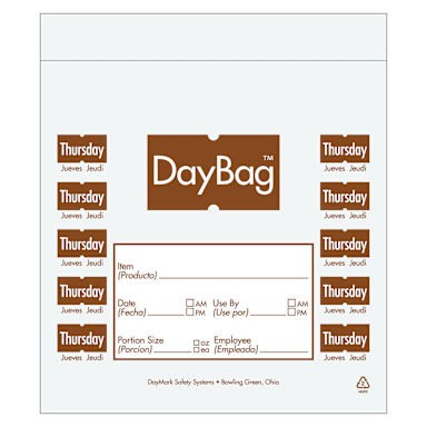 DayMark 112381 Clear/Brown Thursday 7" x 6.5" Portion Bag - 2000/PK