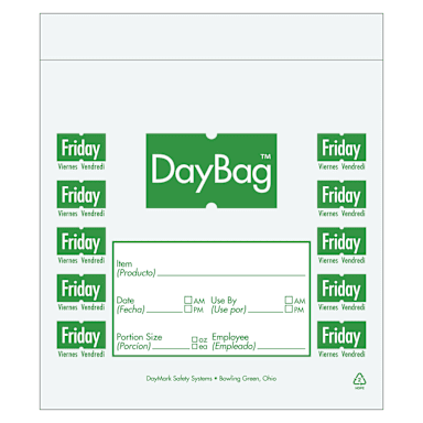 DayMark 112382 Clear/Green Friday 7" x 6.5" Portion Bag - 2000/PK