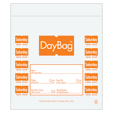 DayMark 112383 Clear/Orange Saturday 7 x 6.5" Portion Bag - 2000/PK