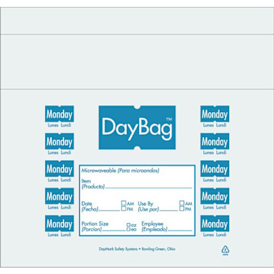 DayMark 110201 Clear / Blue Monday 10 x 8-1/2" Portion Bag - 2000 / PK