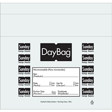 DayMark 110916 Clear / Black Sunday 10 x 8-1/2 Portion Bag - 2000 / PK