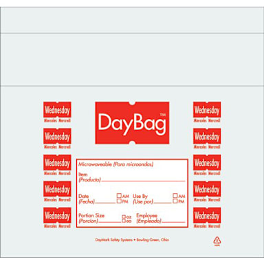 DayMark 110918 Clear / Red Wednesday 10 x 8.5" Portion Bag - 2000 / PK