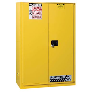 Justrite 894580 Yellow 45 Gallon Flammable Safety Cabinet